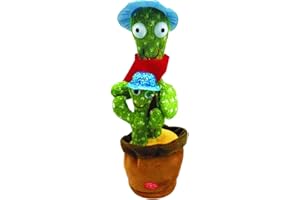 Ferlert Dancing Cactus,Talking Cactus Toy,Sunny The Cactus Repeats What You Say,Electronic Dancing Cactus Toy with Lighting,Singing Cactus Recording and Repeat Your Words,Cactus Mimicking Toy