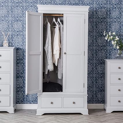 The Furniture Outlet Banbury Grey Painted 2 Door Gents Wardrobe
