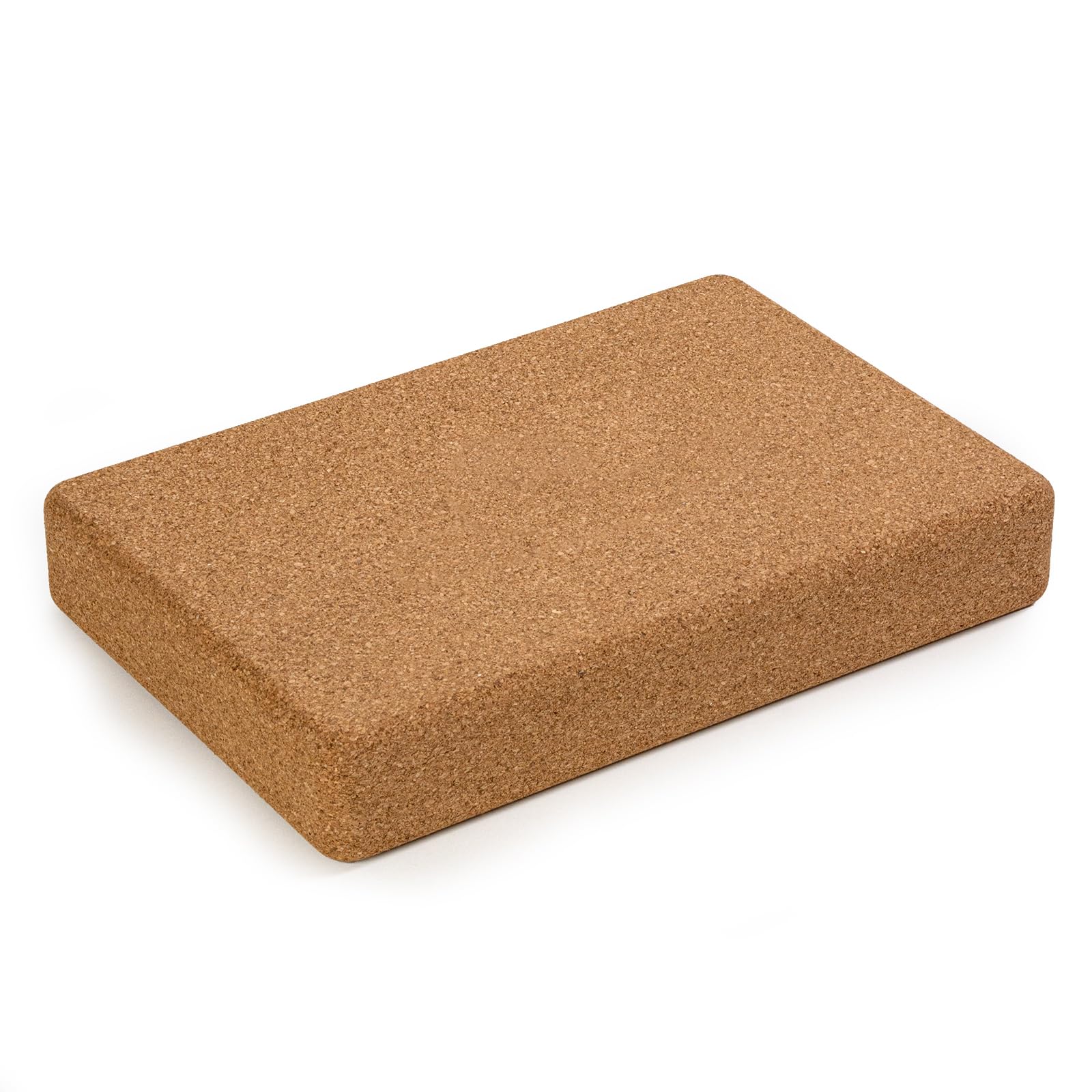 Yoga Studio The Comfortable Natural Cork Flat Yoga Block - Unbranded (30.5cm x 20.5cm x 5cm) Support Aid, Eco Friendly