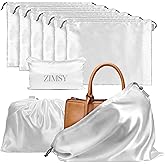 Dust Bags for Handbags and Purses | Satin Closet Protection, 6-Pack Drawstring Covers | 19.6 x 15.7 in + Bonus Zipper Pouch
