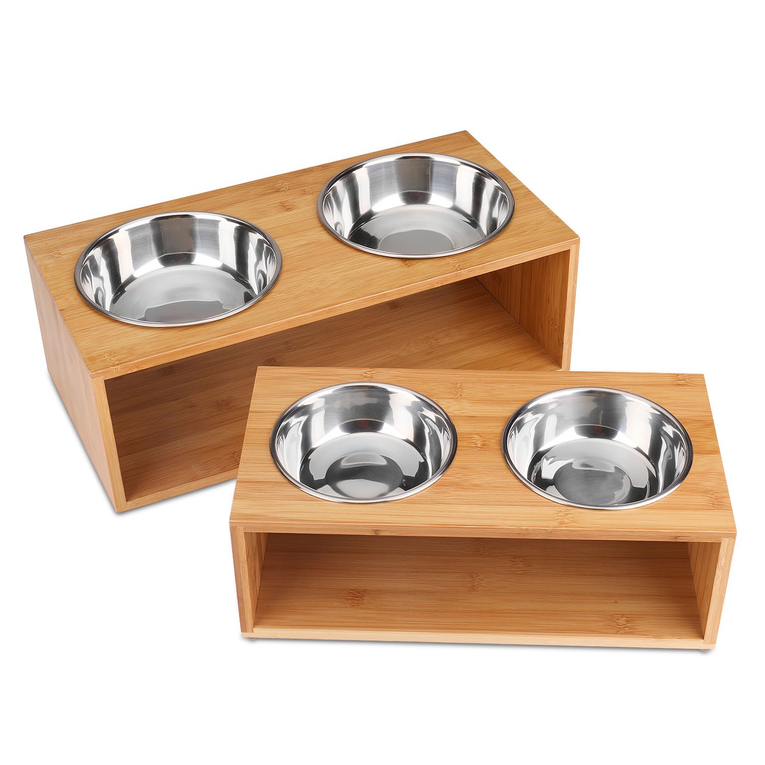 Flexzion Elevated Raised Dog And Cat Pet Feeder Bowls Raised