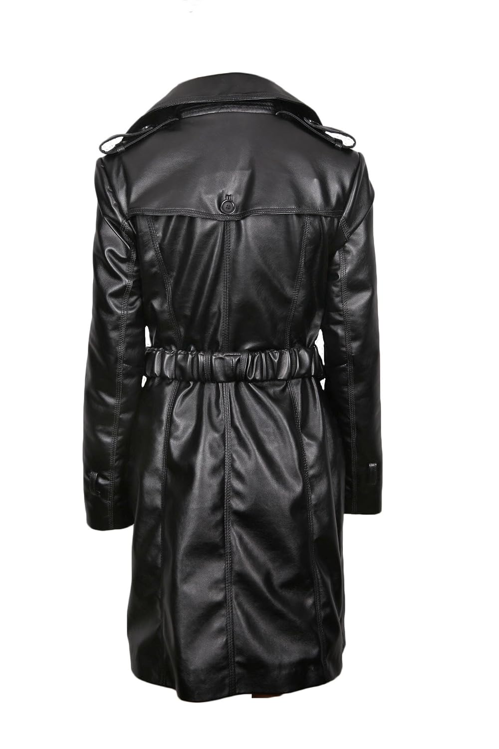 Black Trench Coat Women Double Breasted 