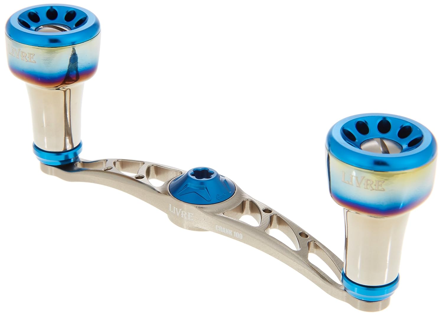 クランク Fullcomp B00bb5q8e0 右巻用 Livre リブレ リール シマノ100用 チタンp ブルーg ベイトリールパーツ 代引き手数料無料