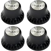 PHITUODA Plastic Top Hat Style Knobs, Black, 4 Pack | 2 Volume and 2 Tone Speed Control, Compatible with Gibson Les Paul Electric Guitar/Players