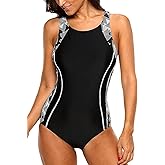 CharmLeaks Women Athletic One Piece Swimsuit Racerback Sport Lap Swimming Suits Swimwear Training Slimming Bathing Suit