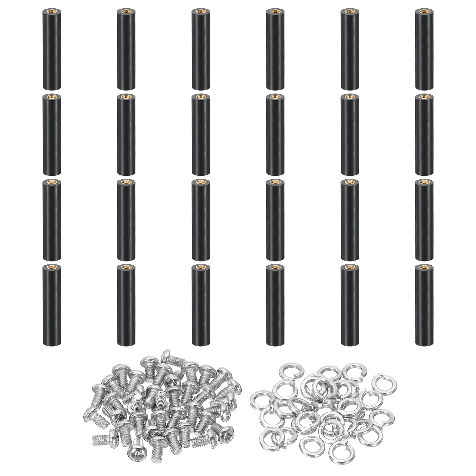 PATIKIL M3x35mm PCB Support Spacer, 24 Set 35mm/1.38" Supporting Height PCB Standoff Isolation Board Stand Column Flat Head Plastic Copper Support for PCB PC Board, Style 1