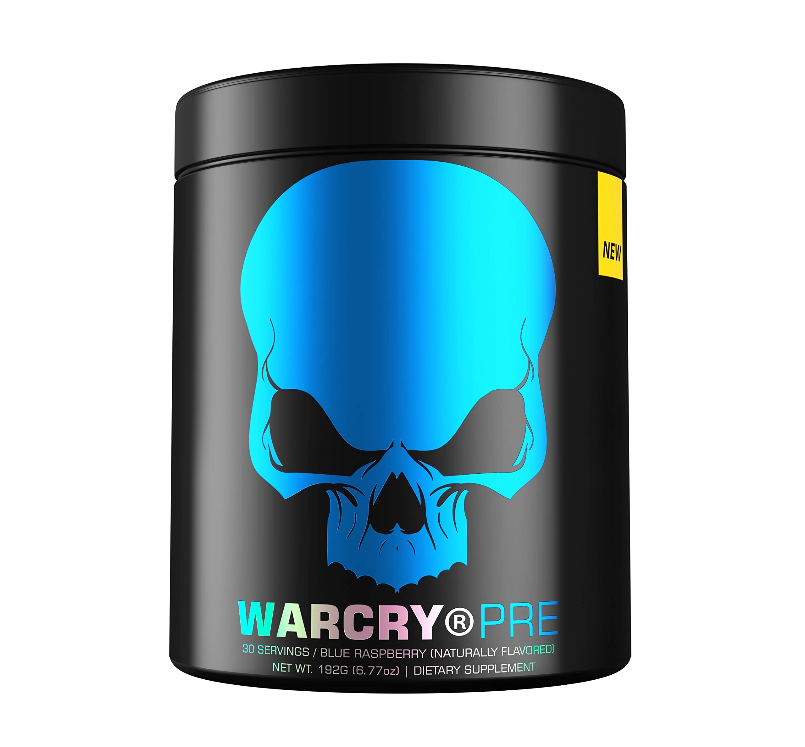 WARCRY Pre-Workout - Ultra Energy, Strength, Clear Focus & Pumps with Nitrosigine, Caffeine, Beta-Alanine - Blue Raspberry Flavor, 30 Servings