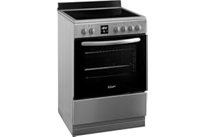iio 24 inch Electric Stove iER-244SS, Oven Range with Triple Lined Door Glass, 4 Top Burners, Convection Fan, Deep Broiler, Digital Timer Clock, 5 Cook Functions (Stainless Steel)