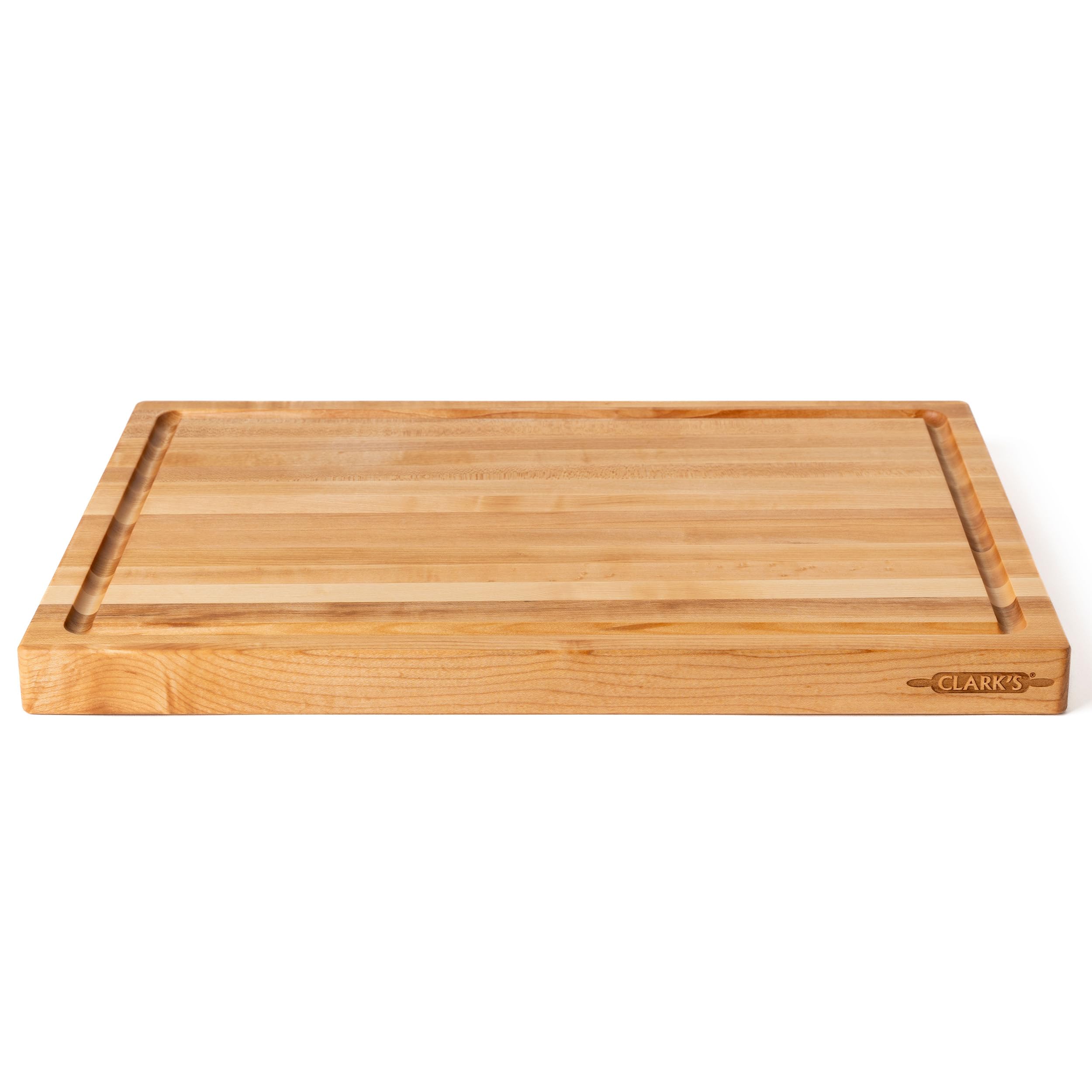 Photo 1 of CLARK'S Maple Wood Cutting Board - Hardwood Maple Chopping Board with Deep Juice Groove and Hand Grip for Easy-Carry - Large Wooden Cutting Boards for Kitchen - 18" x 12" x 1.25" Maple Cutting Block