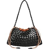 YLYYHH Leather Basket Woven Handbag, Vegan Leather Shoulder Cute Hobo Purse