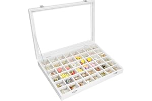 Vicoter Velvet Jewelry Tray 48 Compartments Jewelry Display Organizer with Transparent Cover Rings, Earrings, Necklaces, Pendants Storage Box for Girls, Wives, Mothers, Women