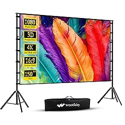 Projector Screen with Stand, Wootfairy 150 inch