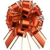 Bows for Gift Wrapping, Gift Bows for Christmas Wedding Birthday Party Valentine's Day Mother's Day Baskets Decorate, 6 Inches, 6PCS (Golden Orange)