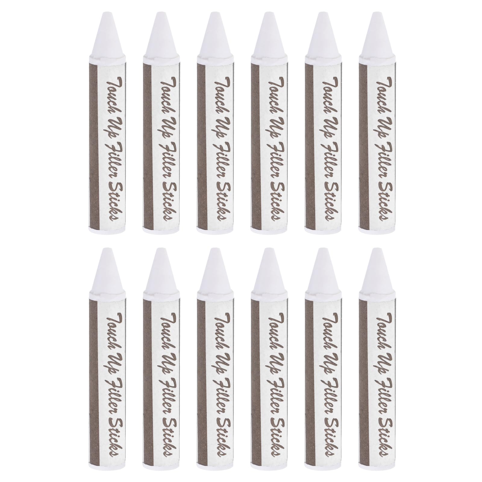 PATIKIL Furniture Markers Touch Up, 12 Pcs Wax Wood Filler Sticks Furniture Repair Crayons for Scratches, Wood Floor, Holes, Tables, White