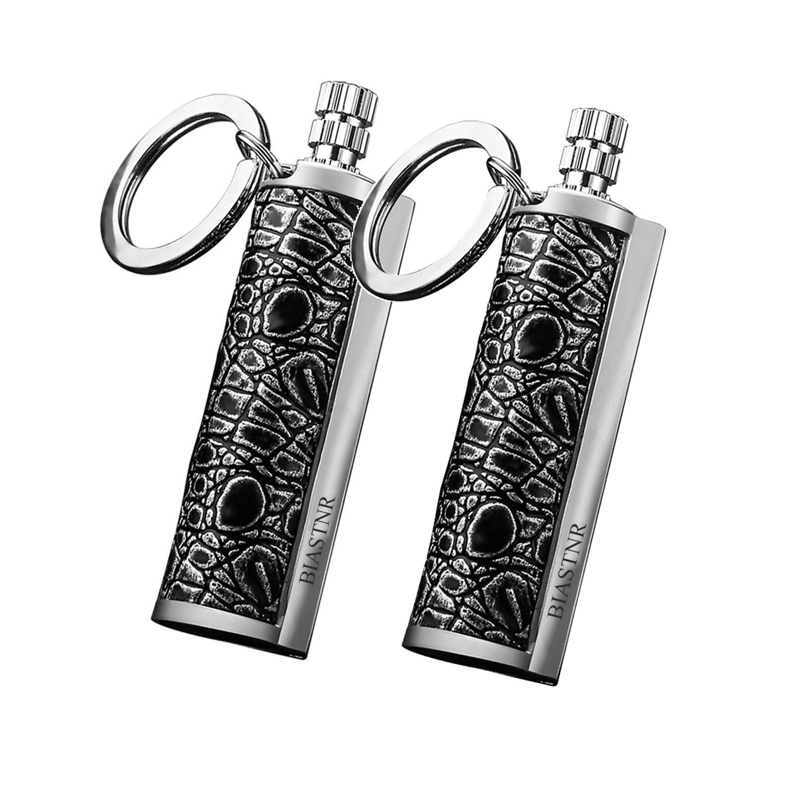 BIASTNR Permanent Match Matchstick Fire Starter 2 Pack, Dragon's Breath Immortal Lighter with Keychain, Kerosene Refillable Flint Lighter for Camping Hiking