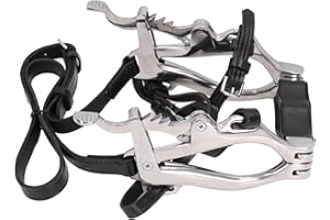 Azusumi Horse Mouth Speculum Adjustable Angle Stainless Steel Dentistry Veterinary Cup Upper and Lower Jaw with PU Leather St