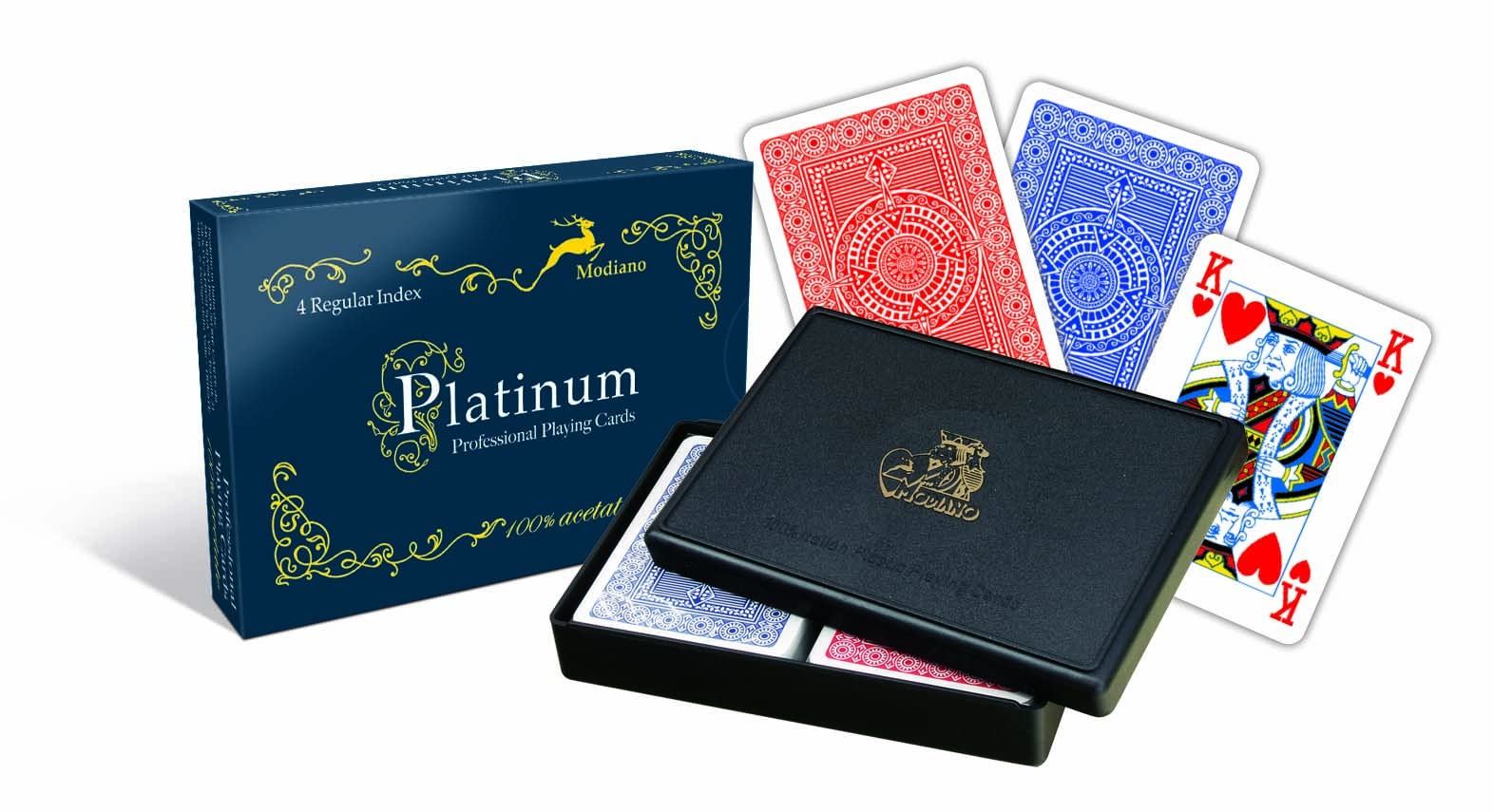Modiano 3005591 Rummy Platinum Acetate 4 Regular Index