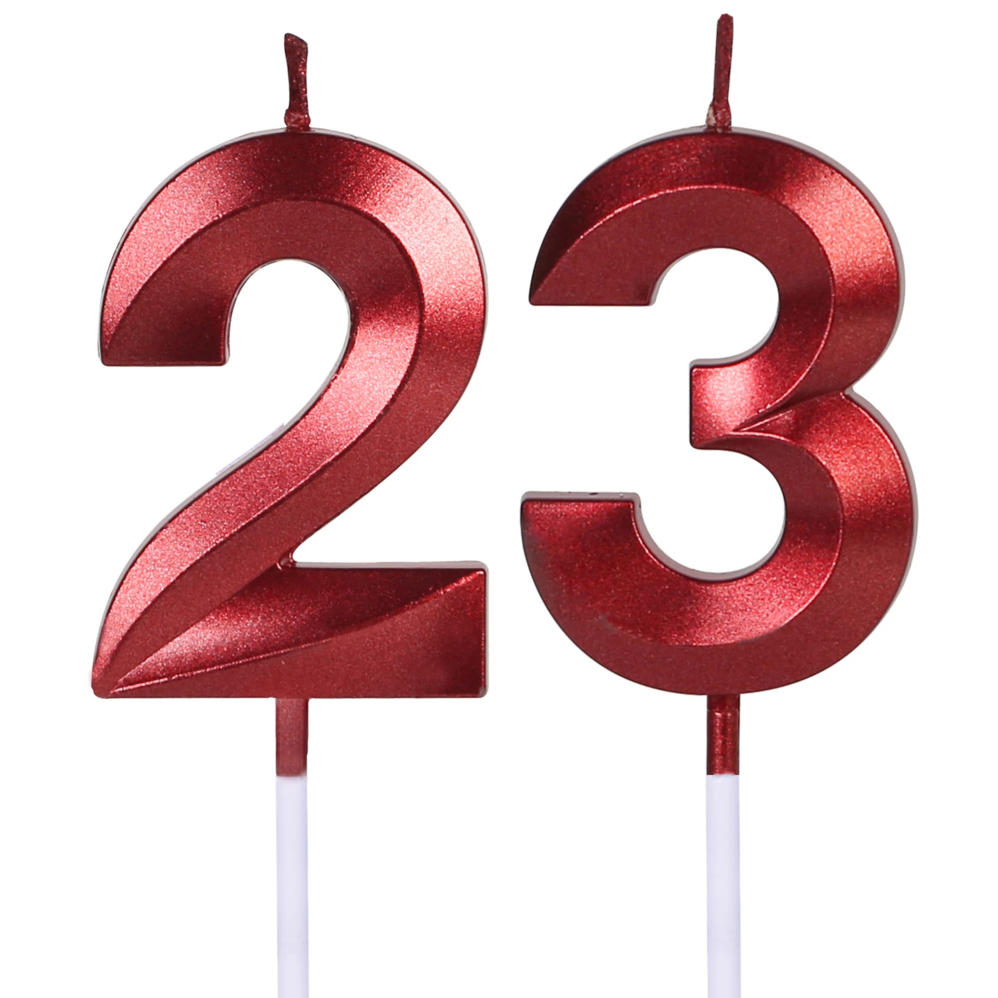 Photo 1 of Red 32nd & 23rd Birthday Candles for Cakes, Number 23 32 Candle Cake Topper for Party Anniversary Wedding Celebration Decoration