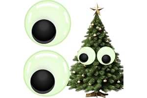 eggigi 4Pcs Giant Googly Wiggle Eyes Luminous, 6 Inch Big Googly Eyes Self Adhesive Glow in Dark for Halloween, Christmas, DI