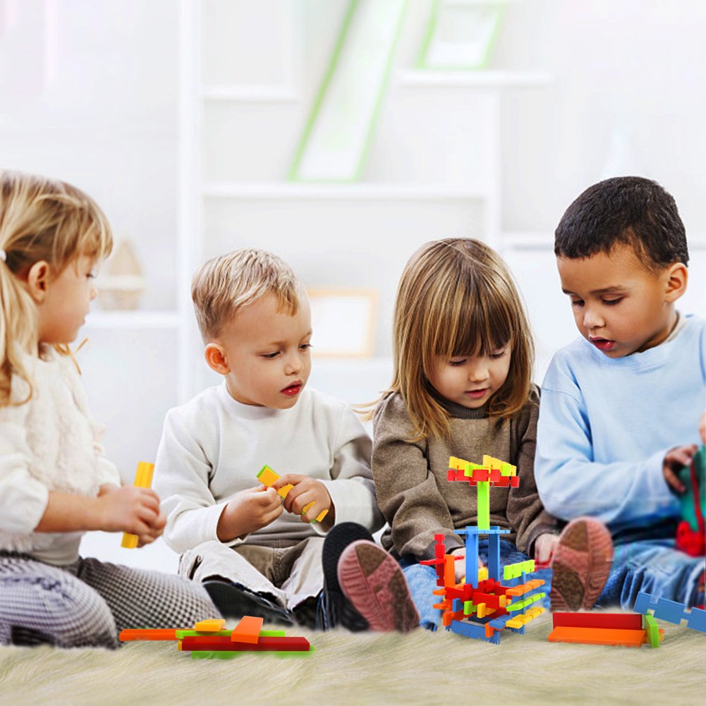 Nuheby Building Toys Building Blocks 50pcs Kids Construction Toys for Girls Boys Stacking Blocks Educational Toys for 3 4 5Years Old