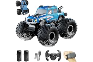 ENJOYFLY Remote Control Car, Monster Truck Toys Amphibious Remote Control Car, Waterproof RC Trucks 2.4GHz Remote Control for Boys 6-12+, 1:16 4WD All Terrain Off-Road Pickup Toy for Kids Gifts Presents