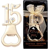 Uezea 24 Packs of 15th Party Favors: Bottle Openers for Birthday, Anniversary, and Wedding Guests - Perfect Souvenirs with Gift Boxes and Decorations for Adults