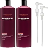 Sebastian Professional Penetraitt Shampoo &amp; Conditioner Duo Set | Liter Bottles Prepack with Pumps Included | For Dry, Damaged, &amp; Colored Hair