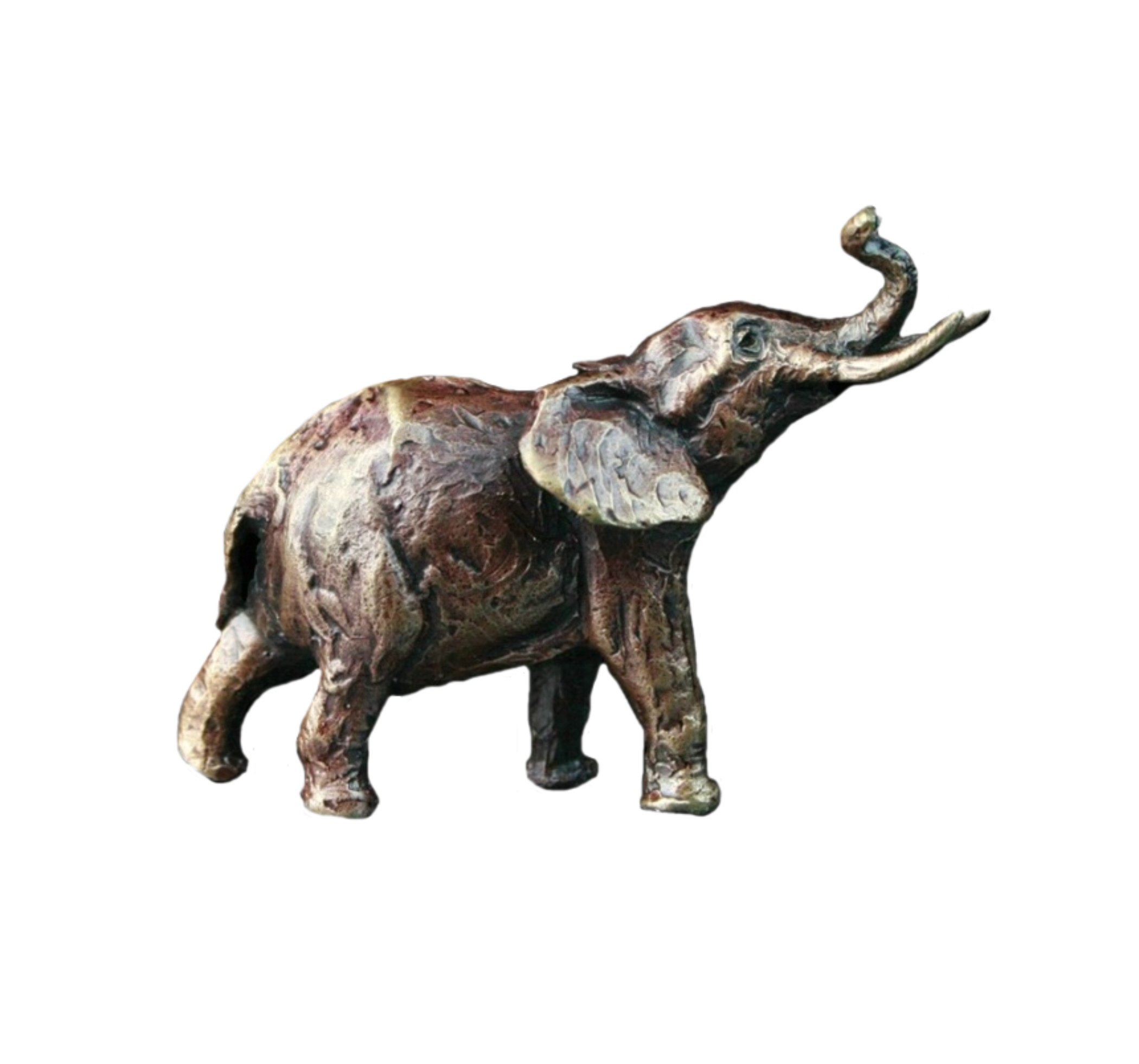 Marquise Jewellery Elephant - Trunk Up - Bronze Miniature Figure - Butler & Peach.