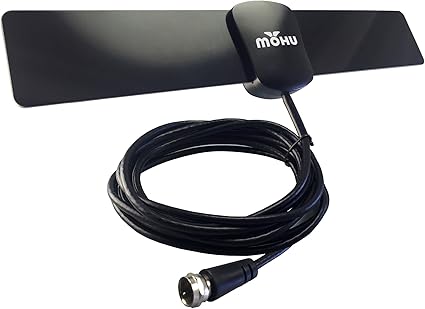Amazon Com Mohu 25 Basic Indoor Hdtv Antenna 25 Mile Range Uhf Vhf Multi Directional Paper Thin Design 10 Ft Coaxial Cable 4k Ready Hdtv Mh 110757 Home Audio Theater
