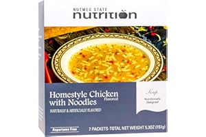 Nutmeg State Nutrition – High Protein Instant Soup Mix, Low Calorie, Low Fat, Low Carb, Ideal Protein Compatible, Aspartame Free, 7 Servings Per Box (Homestyle Chicken Noodle)