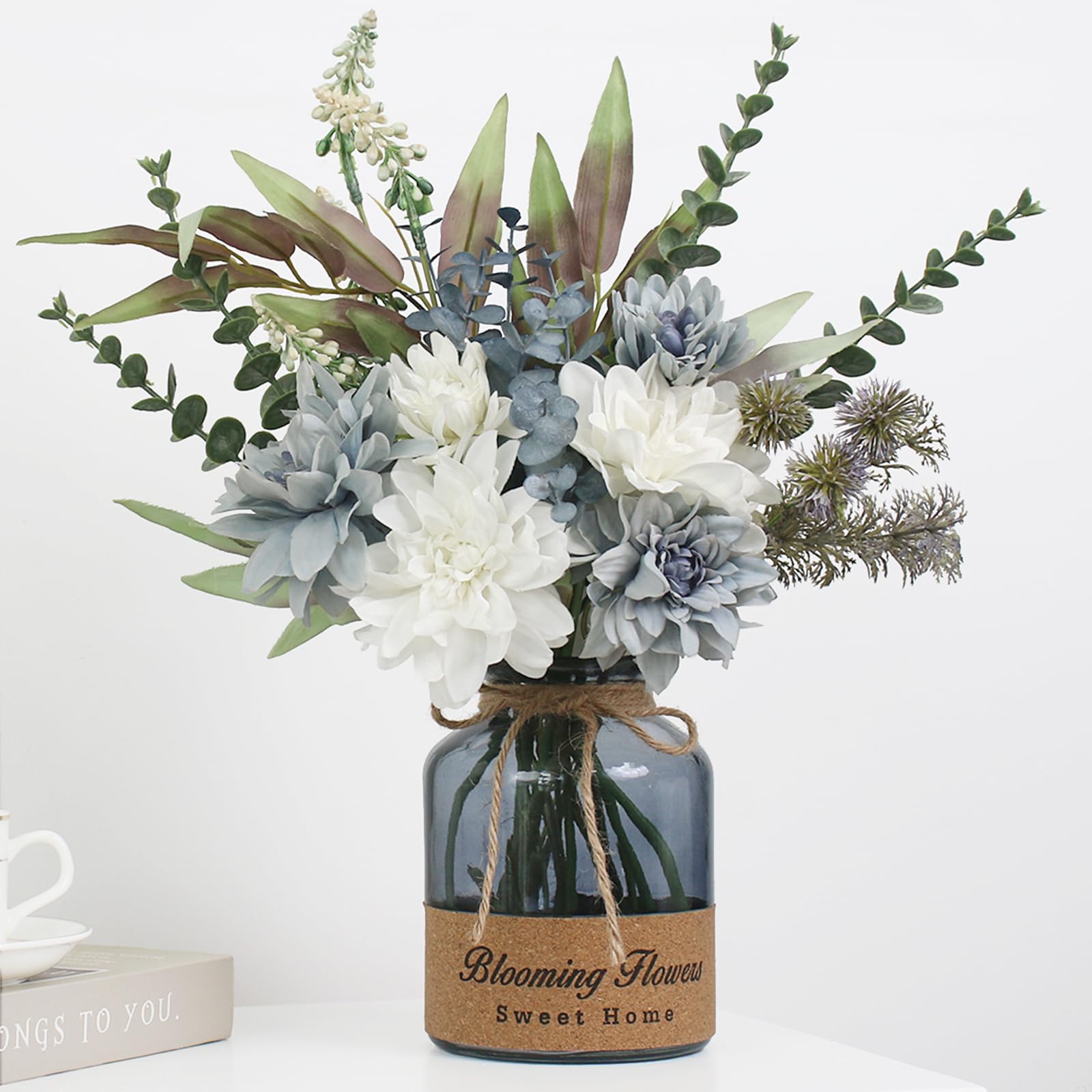 Photo 1 of Leftover Fake Flowers in Vase,Artificial Flowers in Vase,Table Centerpieces for Dining Room,Flower Centerpieces for Tables,Faux Flowers in Vase,Kitchen Table Decor,Coffee Table Decor…