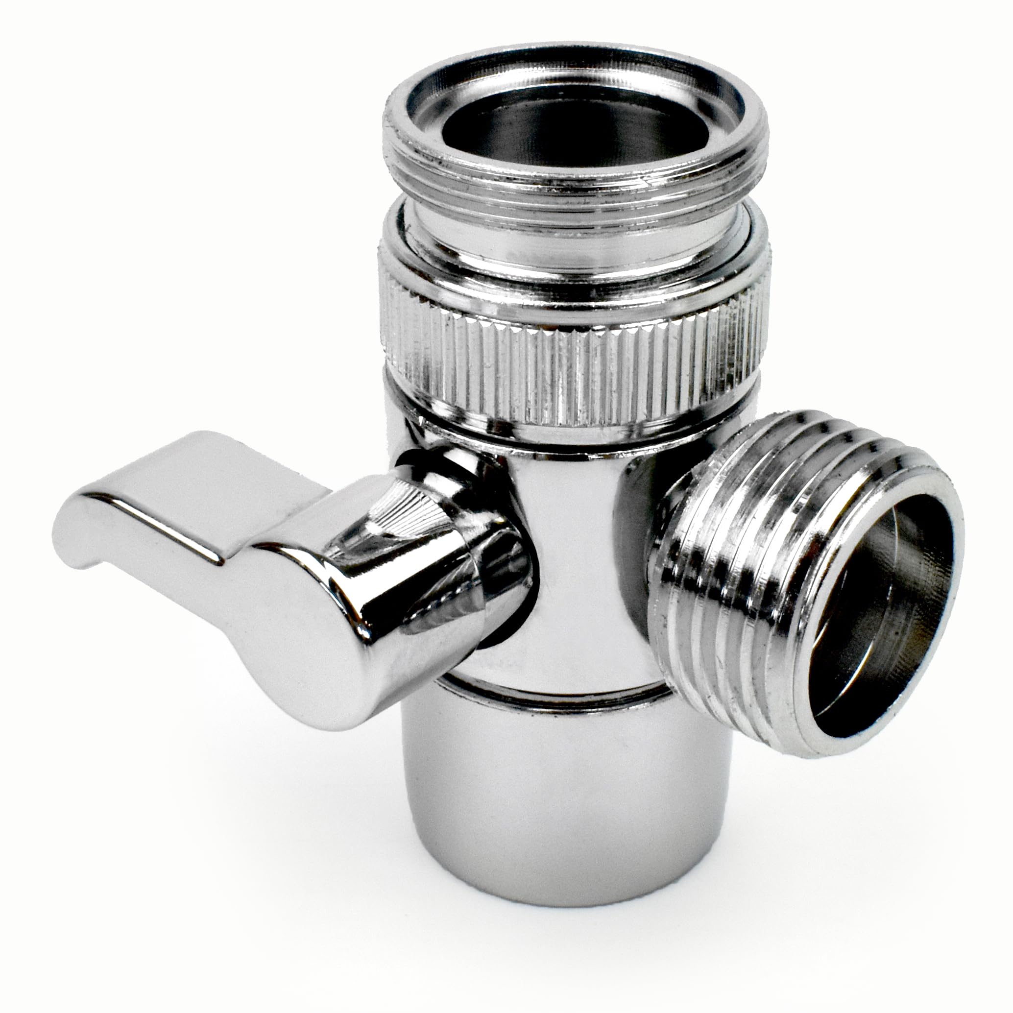 Xcel Home Basin Tap Diverter Valve with Shut-Off Control G1/2 Connection Universal 2-Way Bathroom Sink Tap Diverter Douche Hand Shower, Brass Construction, Polished Chrome Plated