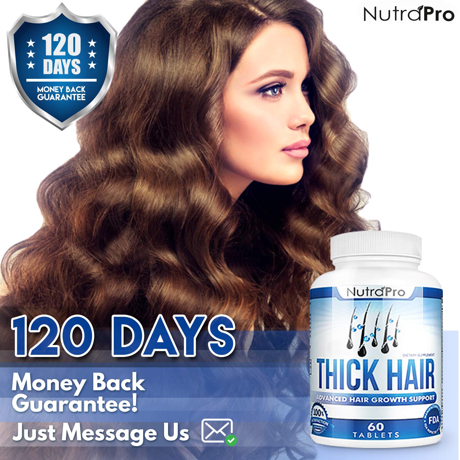 Thick Hair Growth Vitamins Anti Hair Loss Pills With Dht Blocker