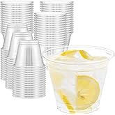 Dealusy 100 Pack 9 oz Clear Plastic Cups, Sturdy & Food Safe Disposable Plastic Cups for Wine Cocktail Punch