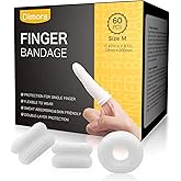 Dimora Finger Cots, Pack of 60 (Medium Size) Finger Protectors, Breathable Bandages for Wound Care, Stretchy Sleeves for Gardening, Fitness and Cargo Handling, White