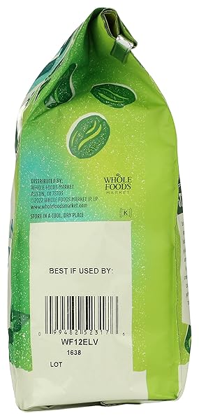 WHOLE FOODS MARKET, EL VOLCAN LIGHT ROAST WHOLE BEAN COFFEE, MANDARIN ORANGE, HONEY & BROWN SUGAR, 12 OUNCE