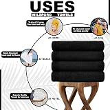 Lions Bath Towels Set of 4 600 GSM Egyptian Cotton Large 75x135cm Black view 4