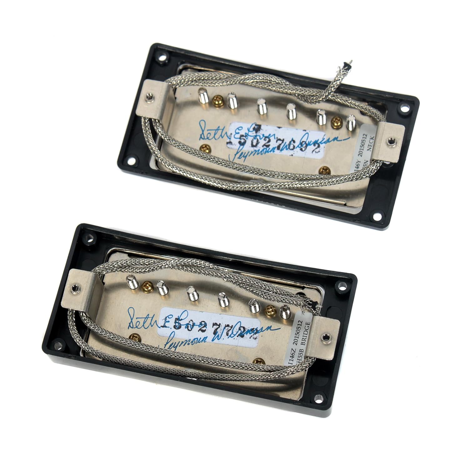 Amazon.com: Duncan SH-55 Seth Lover Bridge & Neck Pickup Set Nickel + Free  LP Wiring Harness: Musical Instruments