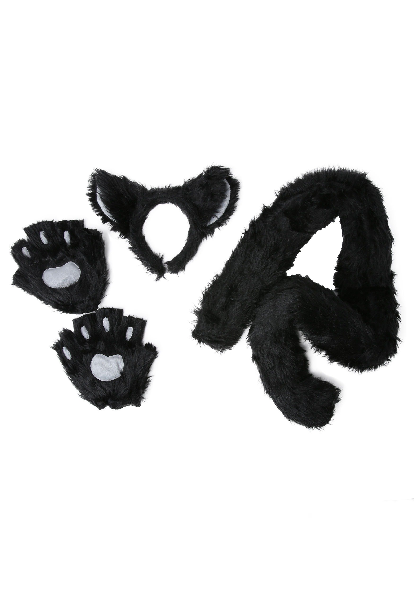 Fun CostumesDeluxe Black Cat Headband Tail and Paws Costume Accessory Kit