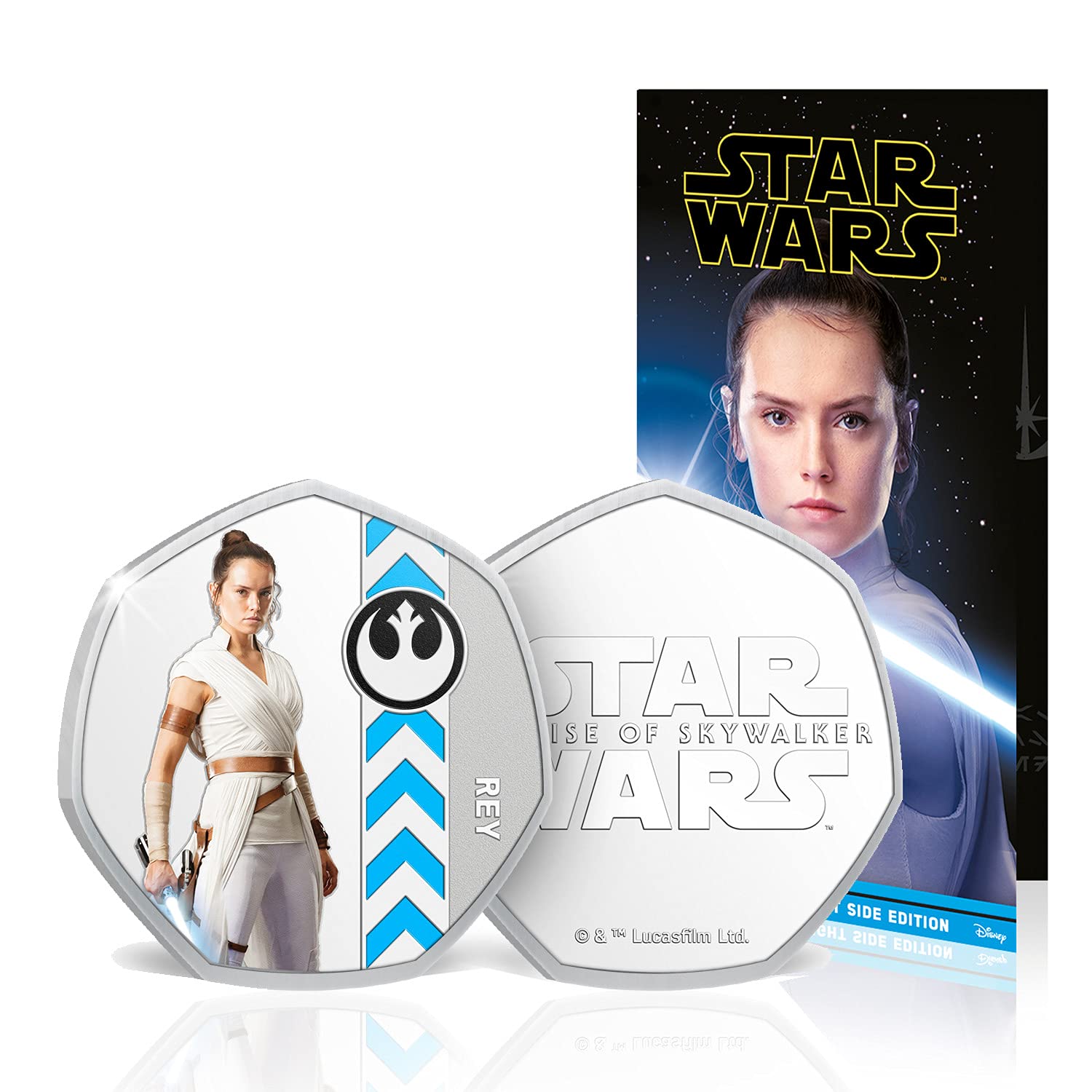 IMPACTO COLECCIONABLES Disney coin collection - Star Wars Rise of Skywalker Light Side Official 50p Shaped Coin Collection