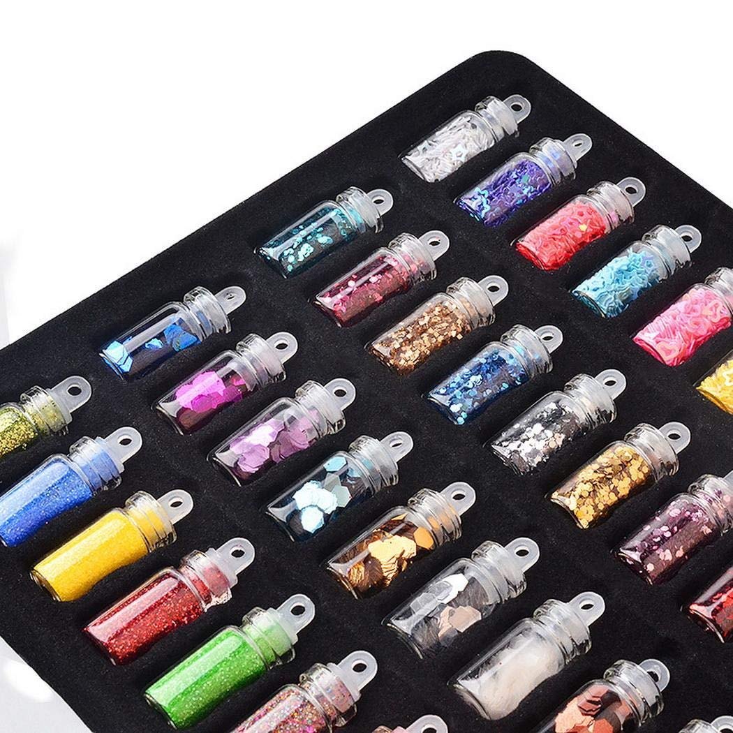 Xixini 48Colors(48bottle/Box) Sequins Powder Stickers Nail Art Manicure DIY Nail Art Decorations
