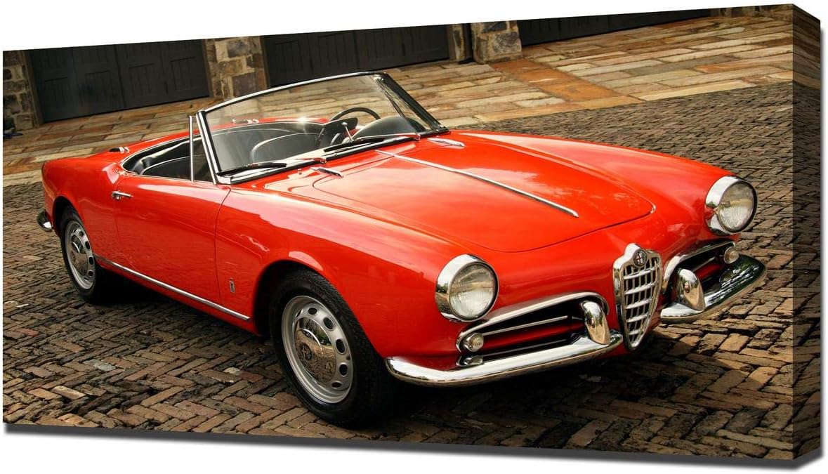 Amazon Com Lilarama Usa 1956 Alfa Romeo Giulietta Spider V1 Canvas Art Print Wall Art Canvas Wrap Posters Prints