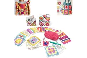 ROTTIPE Granny Square Card Deck - 50 Unique Mix & Match Crochet Designs, Complete Crochet Patterns, Perfect Knitting Kit for Fun and Creative Crochet Blocks(50 Cards 4 * 4in, No Yarn)
