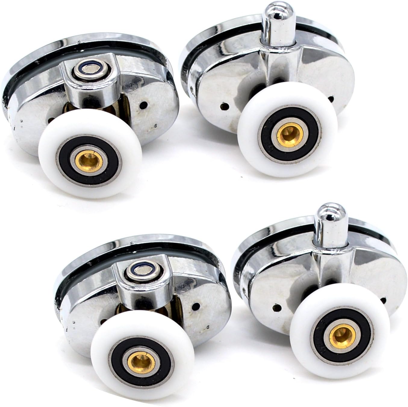 YUANQIAN New Set of 4 New Oval Singel Wheel Shower Door Rollers 23mm Amazon.co.uk DIY & Tools