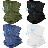 Geyoga 2/4 Pack Men Cooling Neck Gaiter Mesh Face Mask | UV Protection Face Cover for Summer Outdoor, Breathable Lightweight Stretchy Balaclava, for Men Women