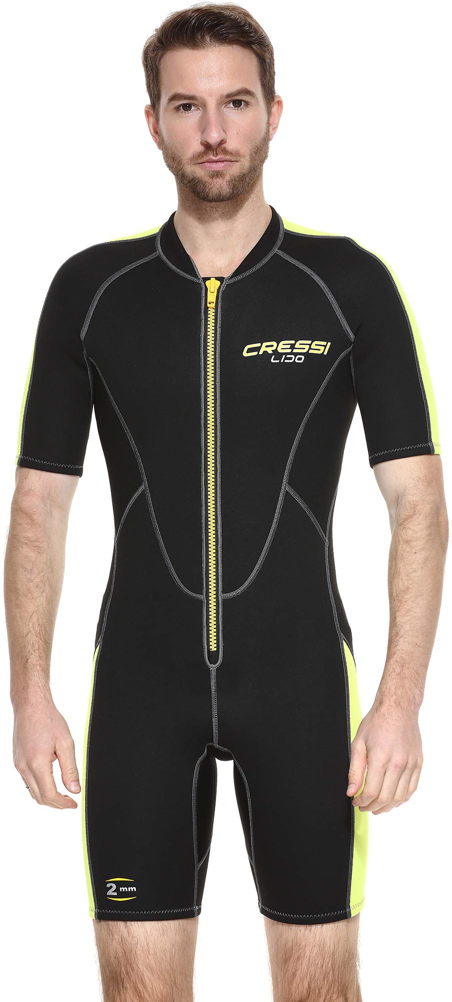 Cressi Lido Man Shorty Wetsuit - Men's Shorty Wetsuit for Snorkelling, Swimming and Water Sports, 2mm Ultra Stretch Neoprene