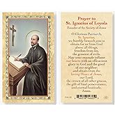 Prayer to St. Ignatius of Loyola Gold Stamped Laminated Holy Cards, 25-Count Value Pack