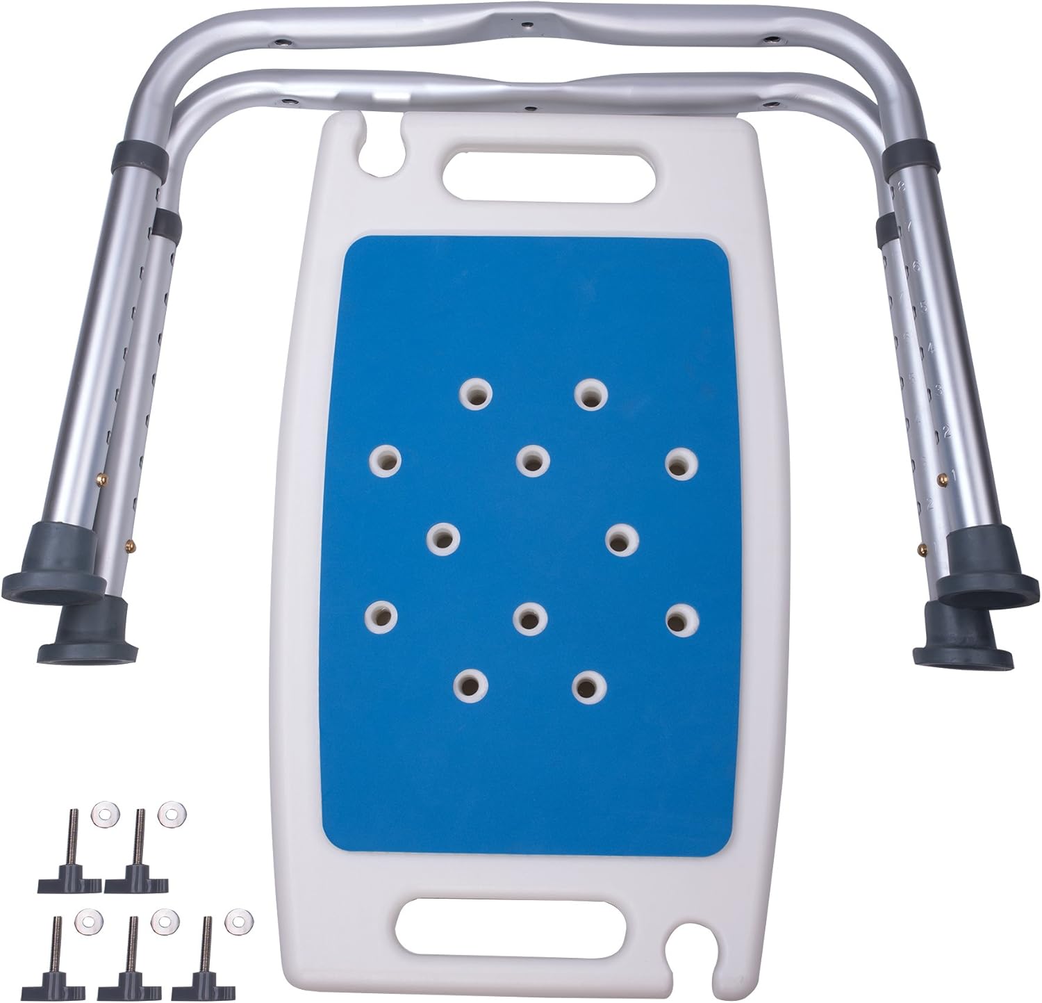 Medokare Shower Stool with Padded Seat - Shower Seat for Seniors with Tote Bag and Handles, Shower Bench Bath Chair for Elderly, Handicap Tub Shower Seats for Adults (White Stool): Kitchen & Dining