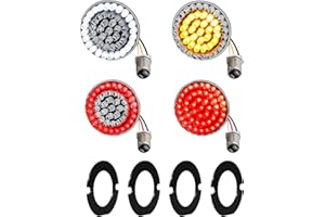 NTHREEAUTO 1157 LED Turn Signals Front Rear Turn Signal Diode Bulbs Compatible with Harley Dyna Softail Sportster Touring Road King Iron 883 Street Glide 1986-2023