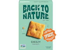 Back to Nature Cheezy Square Crackers, Non-GMO, Plant-Based Cheese Flavored Snack Cracker, Made with Wheat Flour, 5 oz Box